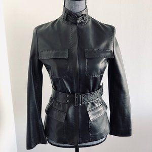 Elie Tahari Black Leather Jacket XS